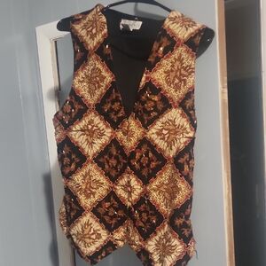 Elegant Black and Gold Women's Vest